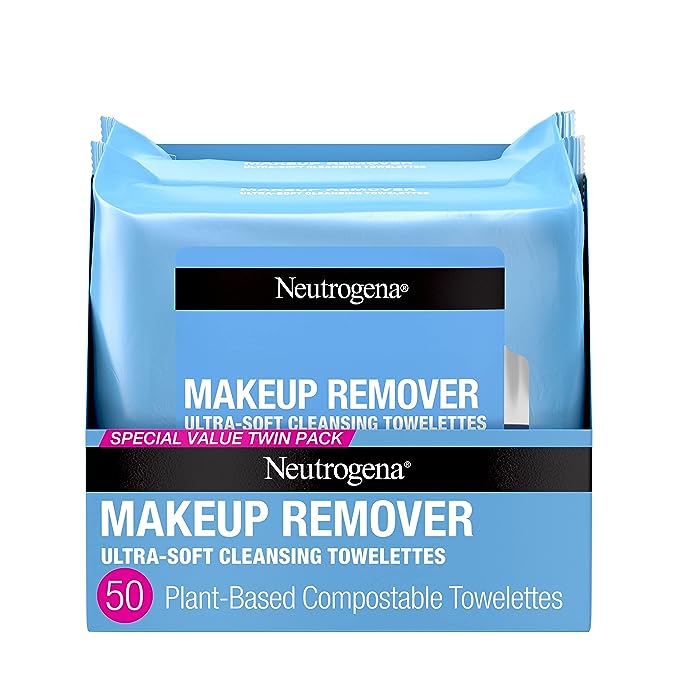 Makeup Remover Face Wipes, Cleansing Facial Towelettes for Waterproof Makeup