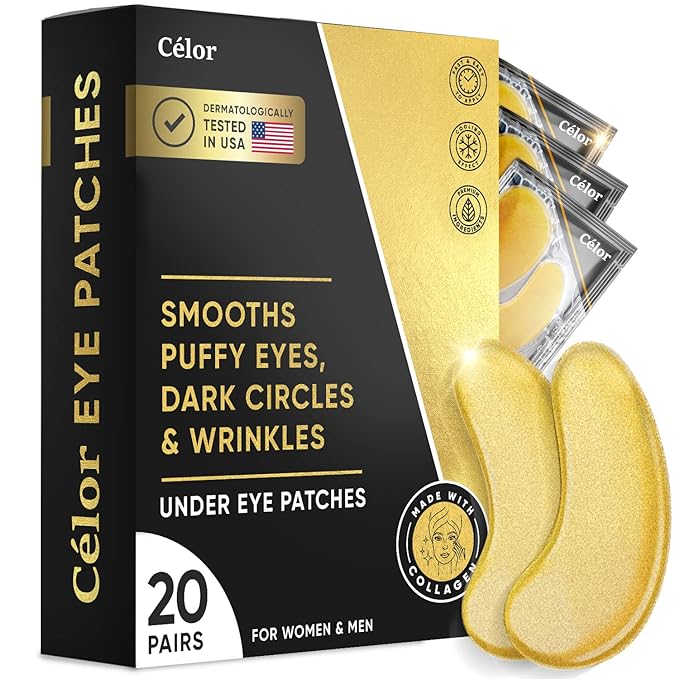 Under Eye Patches (20 Pairs): Golden Under Eye Mask Amino Acid