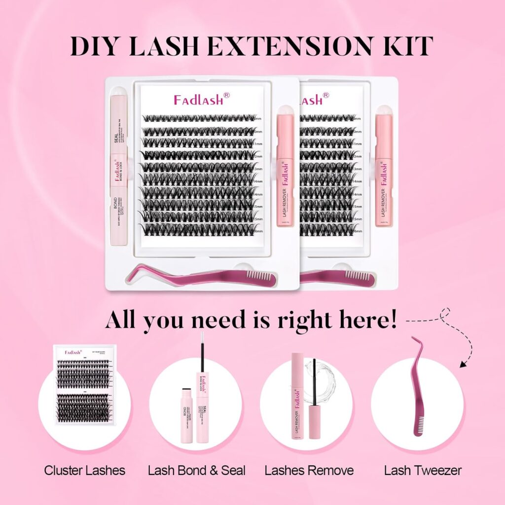 DIY Lash Extensions Kit, Lash Clusters Individual, Lash Bond and Seal