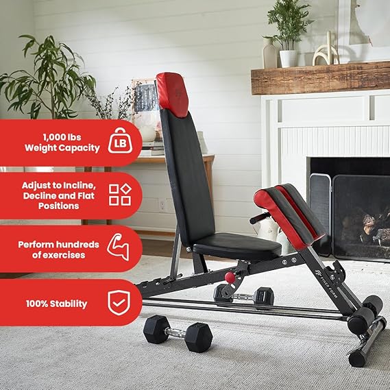 Finer Form Multi-Functional FID Weight Bench for Full All-in-One Body Workout