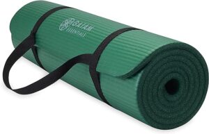 Gaiam Essentials Thick Yoga Mat with Easy-Cinch Yoga Mat Carrier Strap